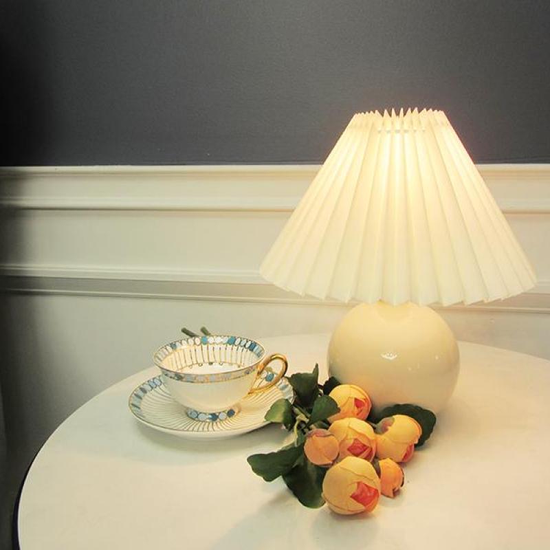 Arishawa Vintage Arisha/Tela Lámpara de Mesa Blanco/Beige