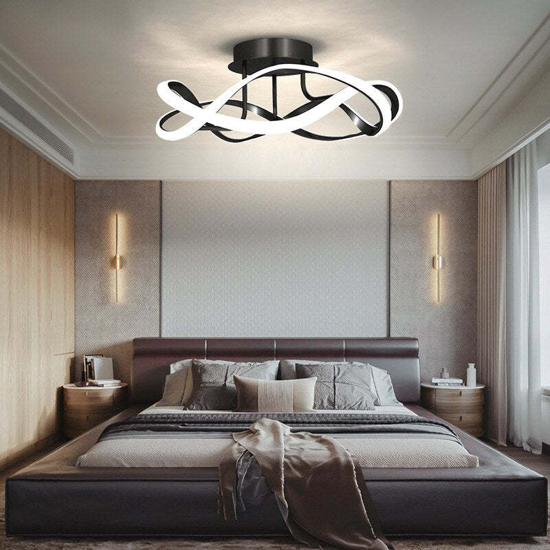Arisha Decorativa Geométrica Acrílico/Metal LED Lámpara de Techo Negra/Rosa/Azul/Dorada