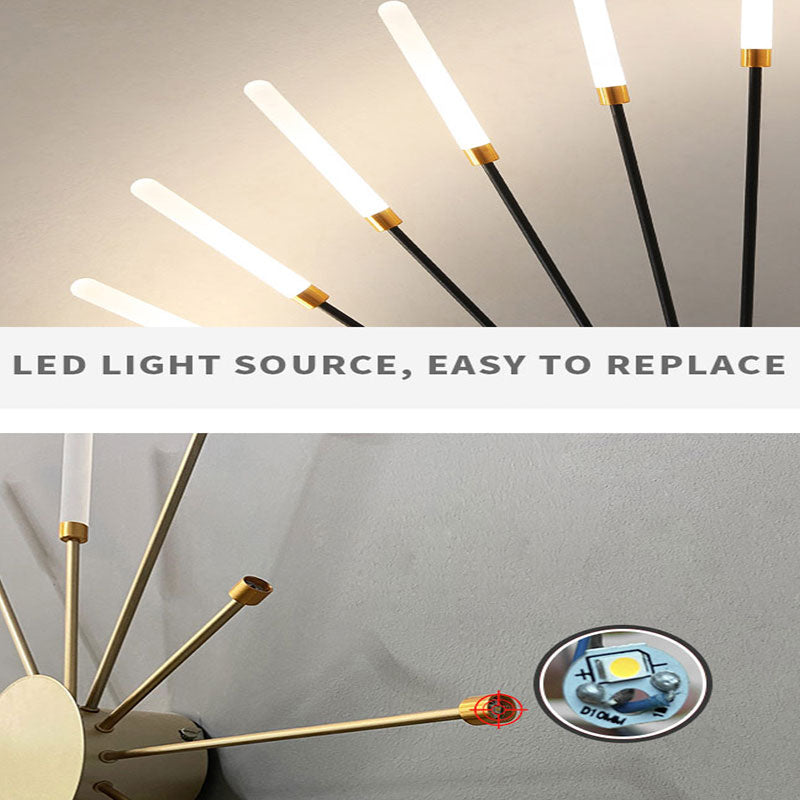 Arisha Moderna Lineal Metal/Acrílico Lámpara de Techo Negra/Dorada