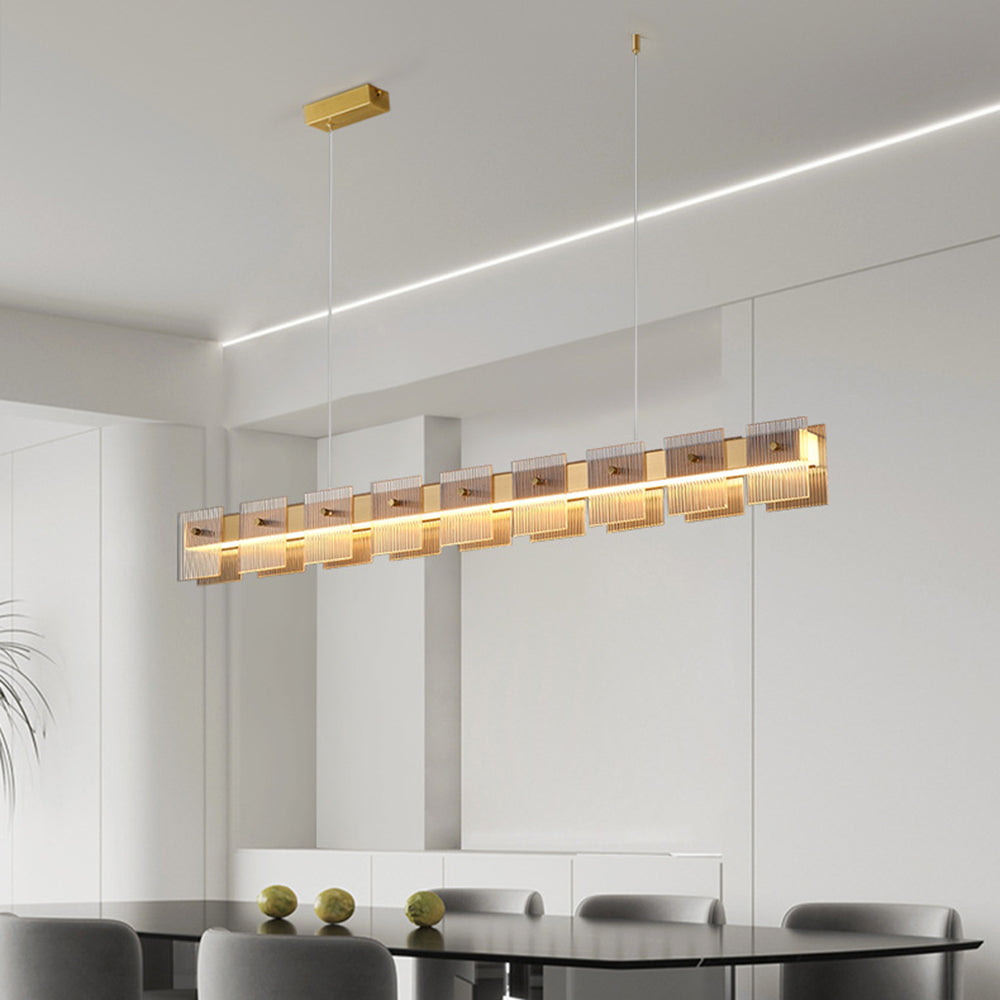 Arisha Decorativa Lineal Metal/Vidria Lámpara Colgante Ora