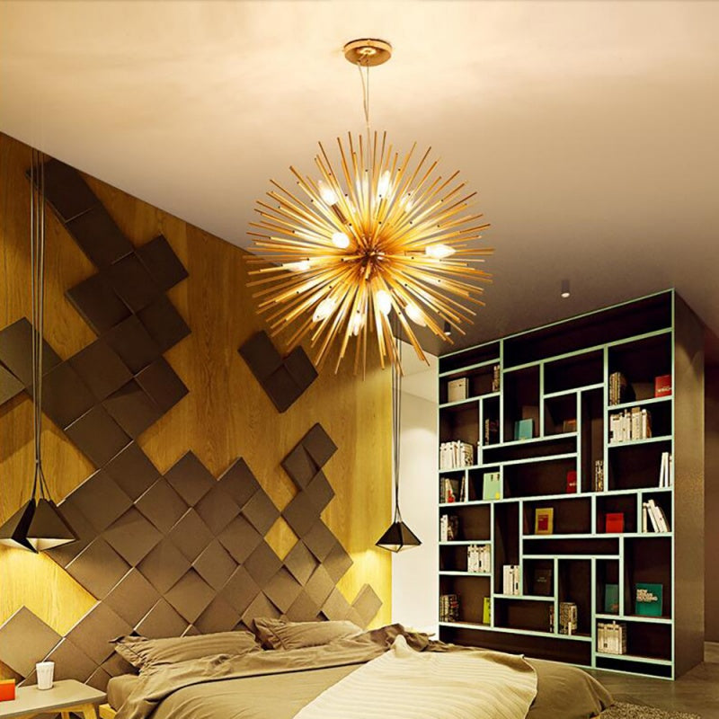 Arisha Moderno LED Lámparas de araña Oro Metal Salón/Comedor/Dormitorio