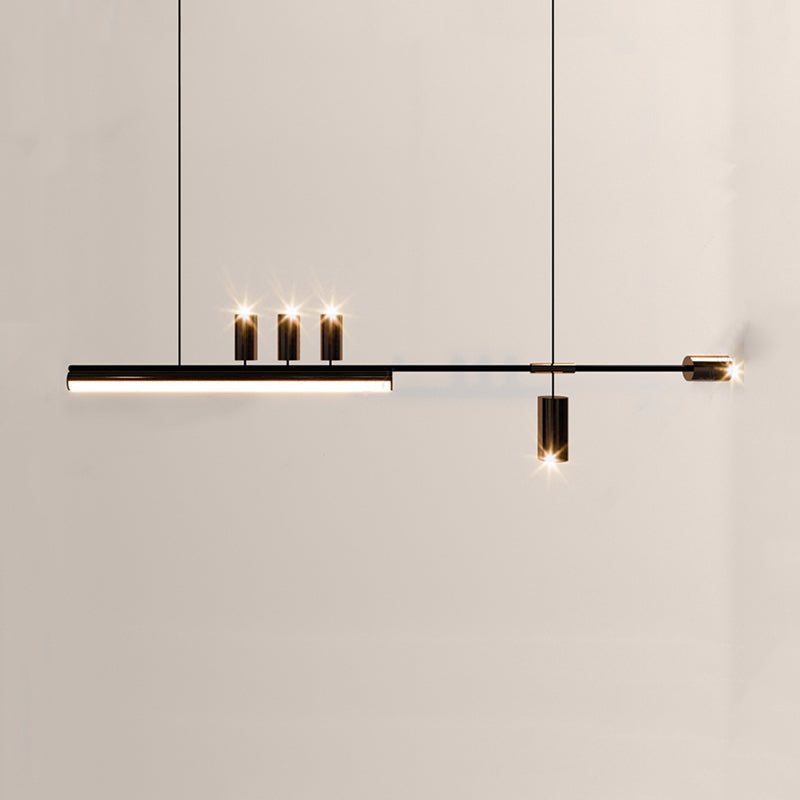 Arisha Minimalista Simple Lineal Metal Lámpara Colgante Negro/Oro