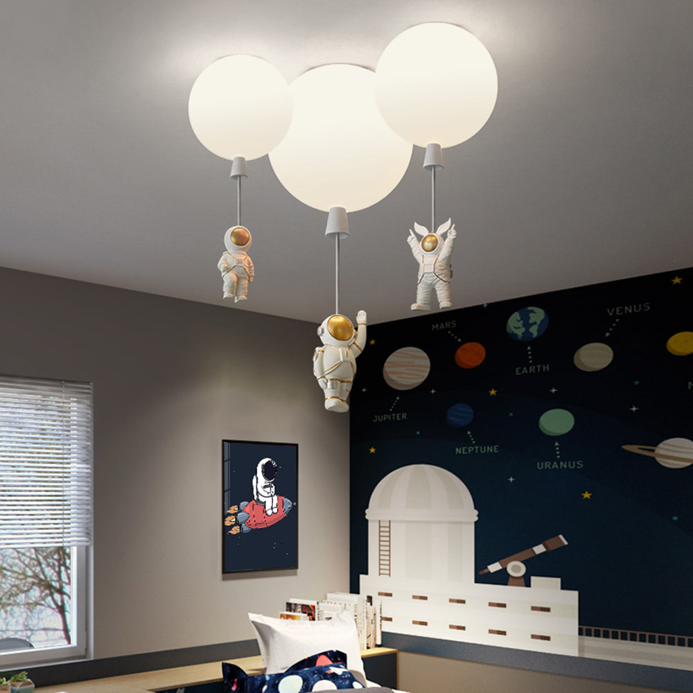 Aria Moderna Globo Acrílico LED Lámpara de Techo Blanca/Azul