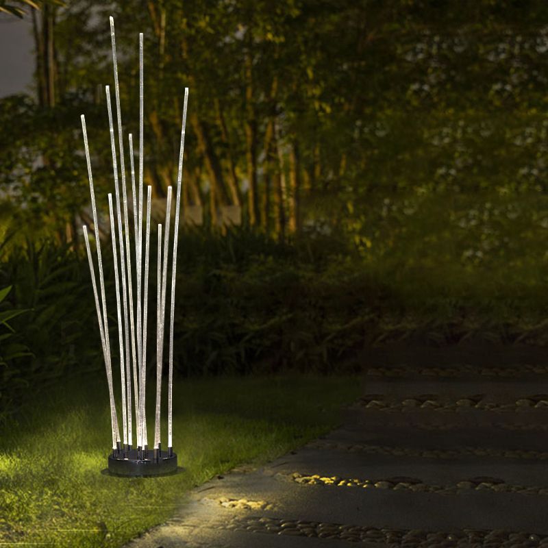 Ray Lámpara de Pie Exterior LED Fibra Óptica Metal Patio
