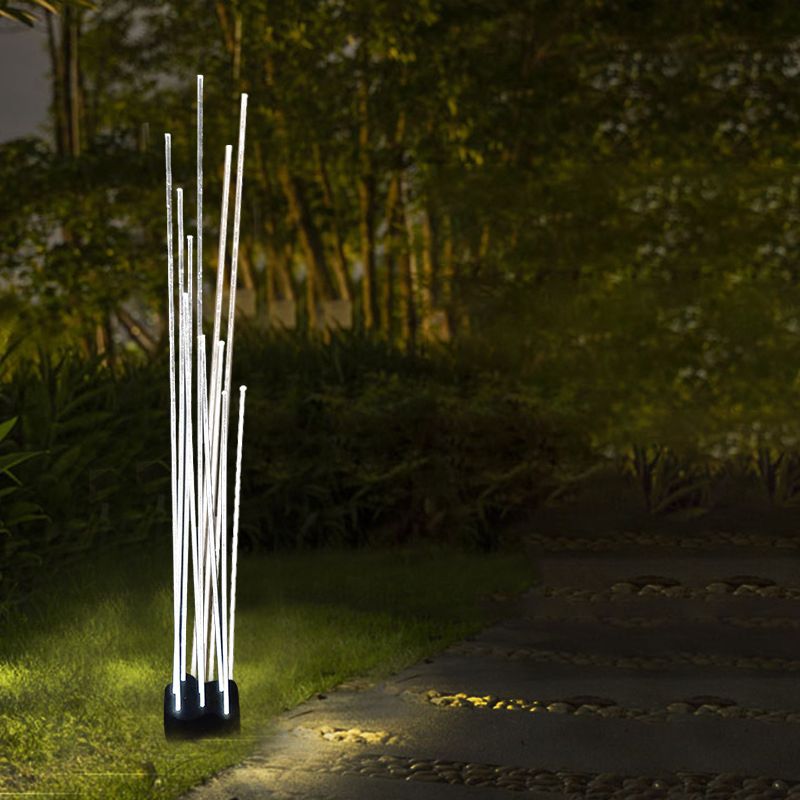 Ray Lámpara de Pie Exterior LED Fibra Óptica Metal Patio