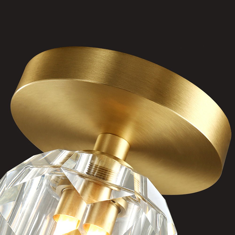 Arisha Moderna Esfera Metal/Cristal LED Lámpara de Techo Dorada