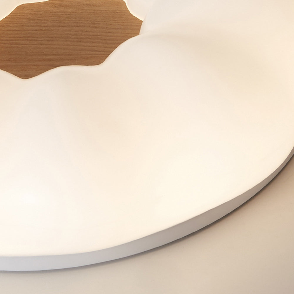 Muto Moderna Flor Acrílico/Madera Lámpara de Techo Blanca