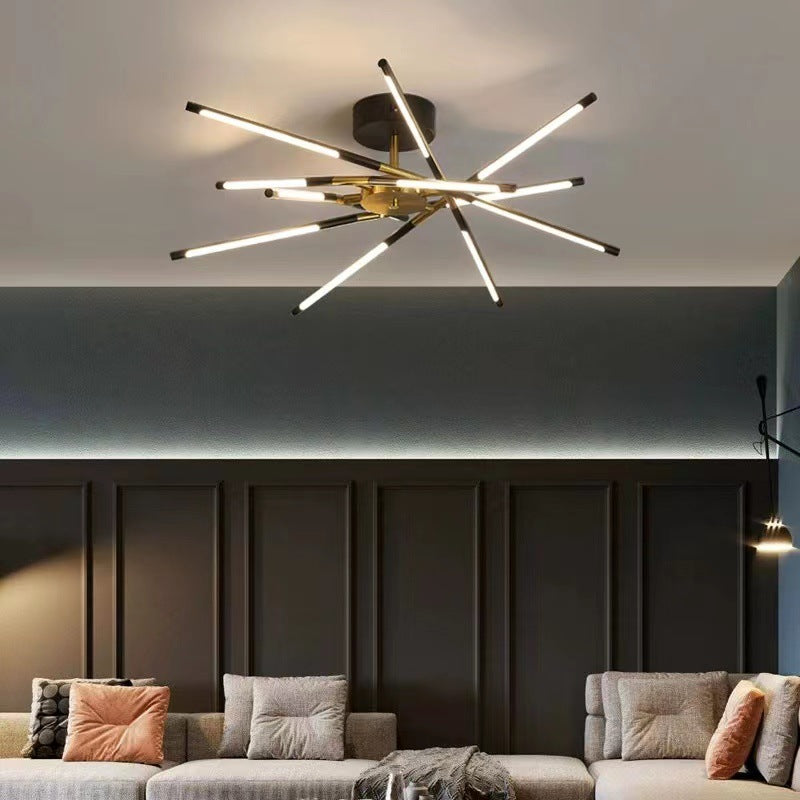 Arisha Moderna Metal Geométrica Lámpara de Techo Negro/Oro Salón