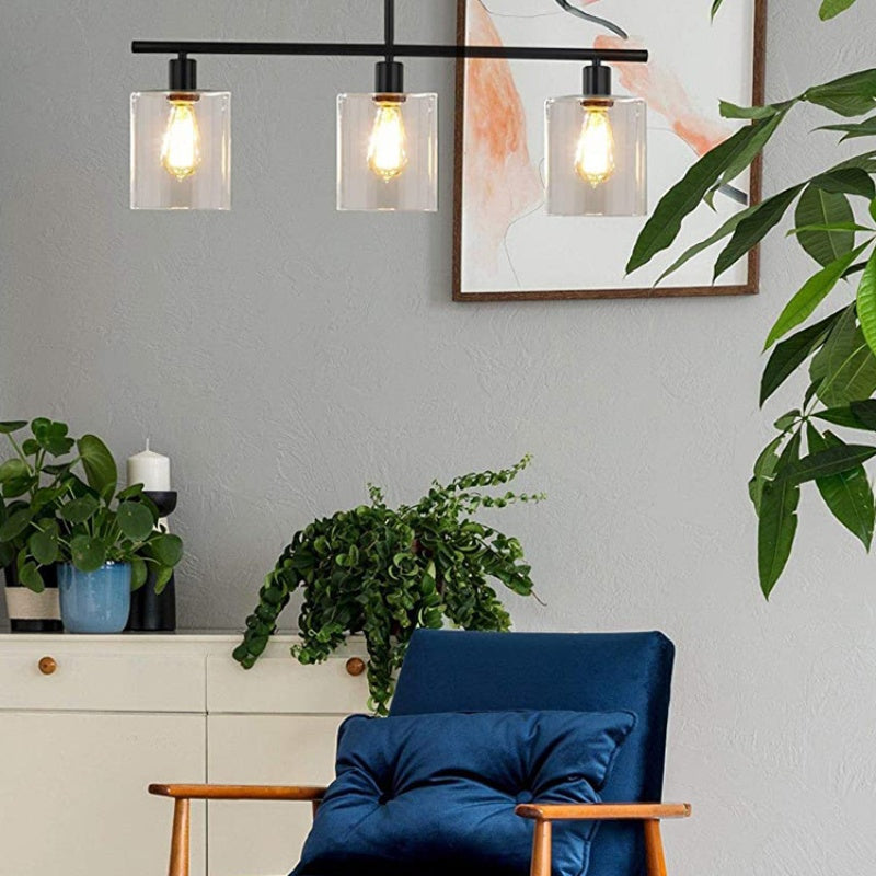 Arisha Industrial Minimalista LED Lámparas de araña Negro Metal Cocina