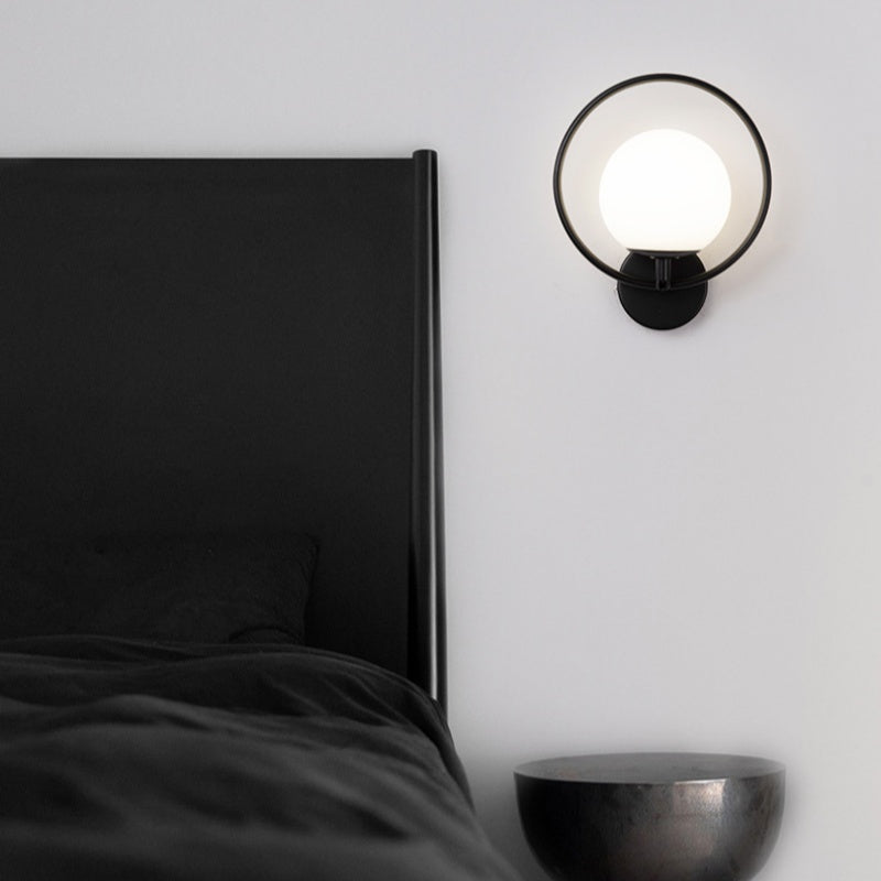 Valentina Moderno LED Apliques Negro/Oro Vidrio Dormitorio/Pasillo