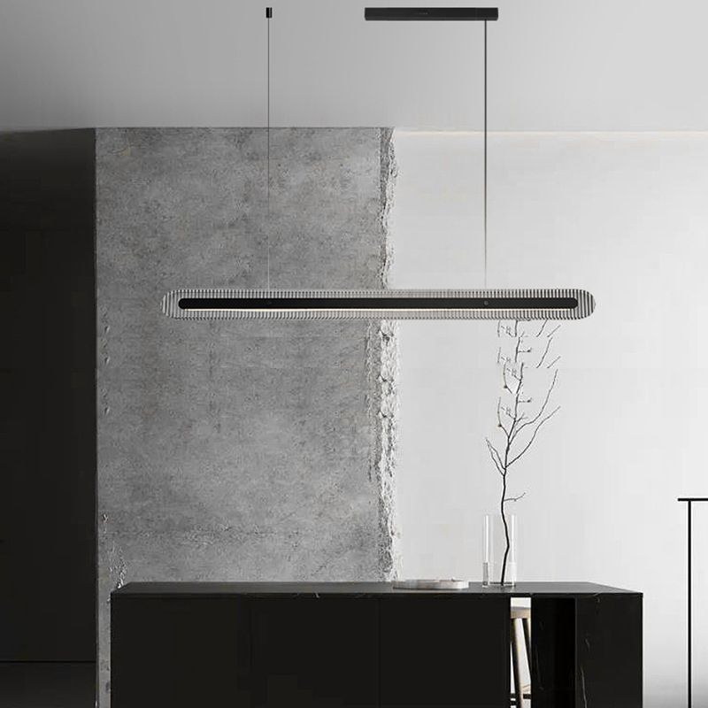Arisha Moderna Minimalista Nórdica Lineal Metal/Acrílico Lámpara Colgante Negra