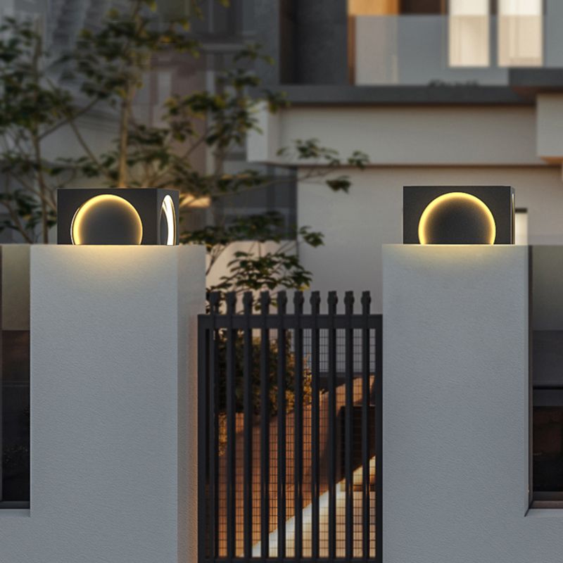Ray Moderna Lámpara Exterior Cubo Metal Patio Jardín