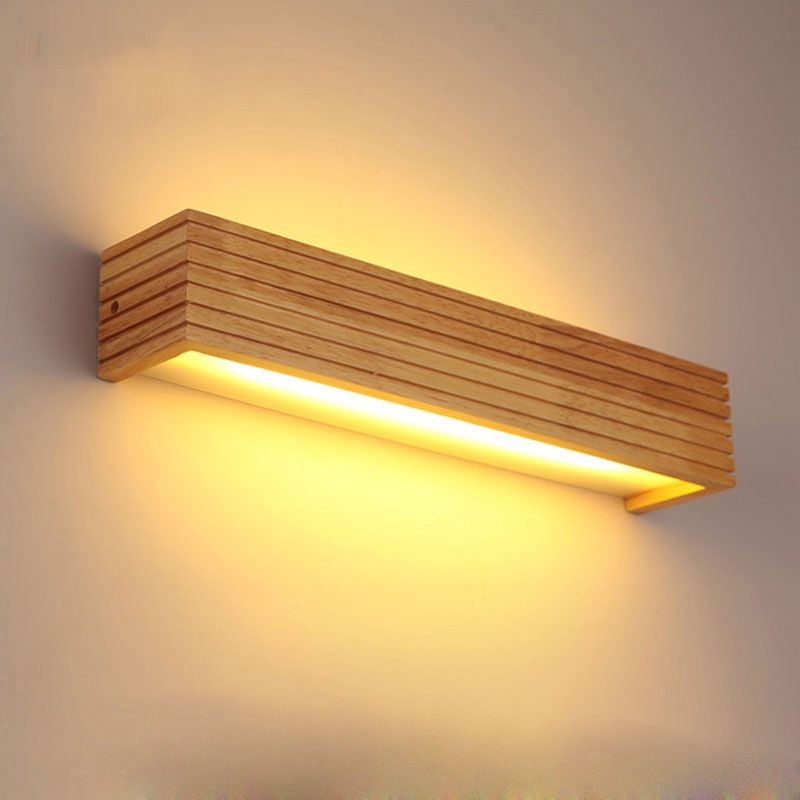 Arisha Moderno Rectángulo Madera/Acrílico Aplique de Pared Madera