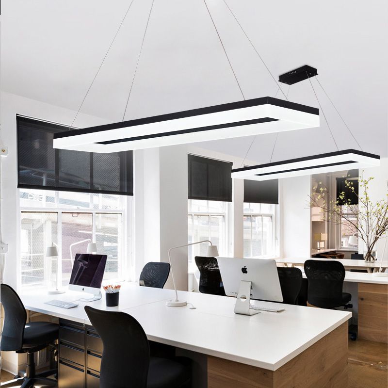 Arisha Moderna Minimalista Rectangular Lámpara Colgante Negra