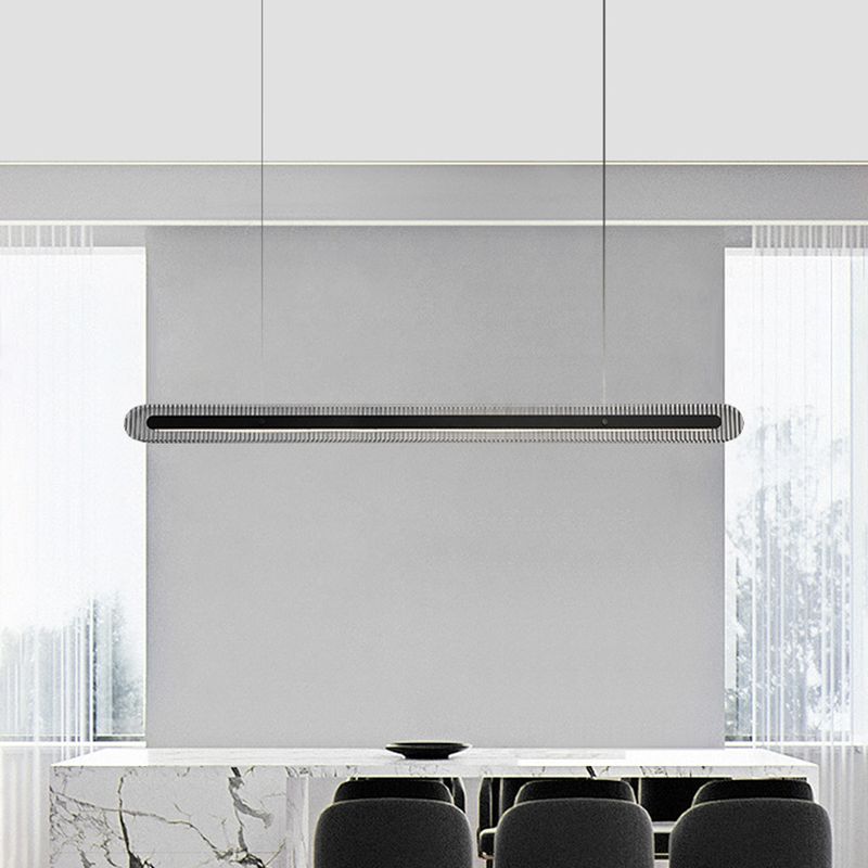 Arisha Moderna Minimalista Nórdica Lineal Metal/Acrílico Lámpara Colgante Negra