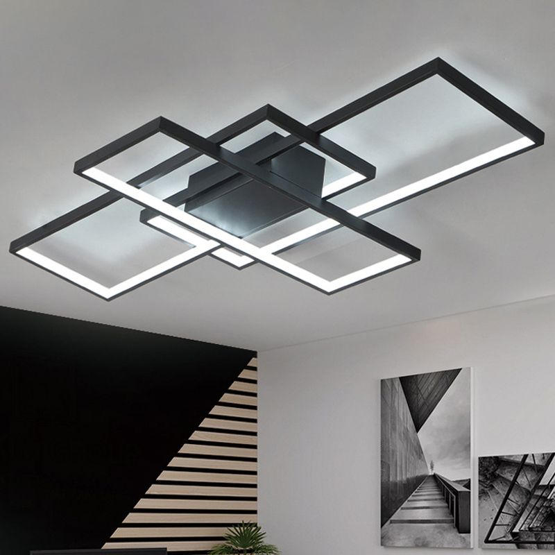 Arisha Moderna Geométrica Metal Lámpara de Techo Negra/Blanca