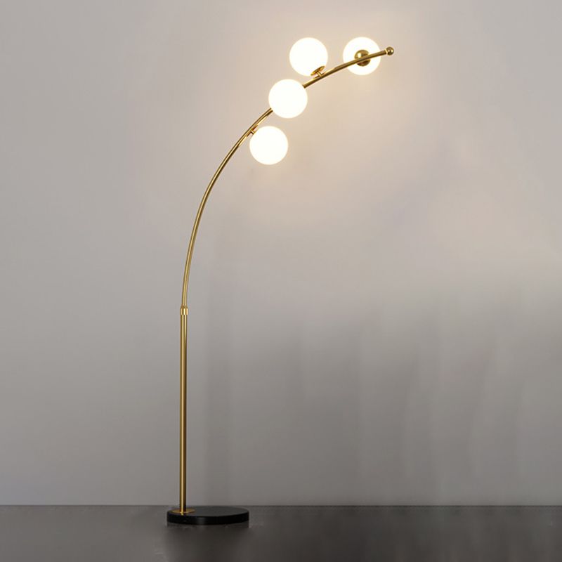Mira Lámpara de Pie Moderna Arco Multi Cabeza Burbuja Negro/Oro