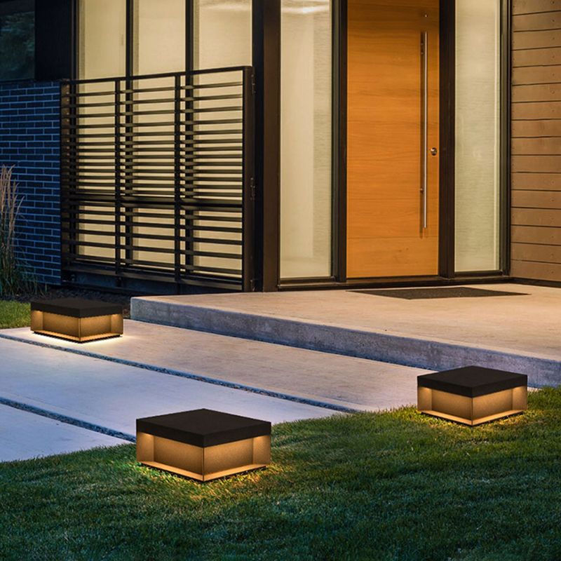 Ray Moderna Lámpara Exterior Solar Cubo Metal Patio Jardín
