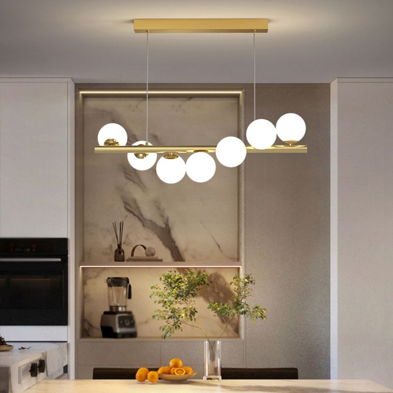 Valentina Moderno LED Lámpara Colgante Oro Dormitorio/Salón Vidrio