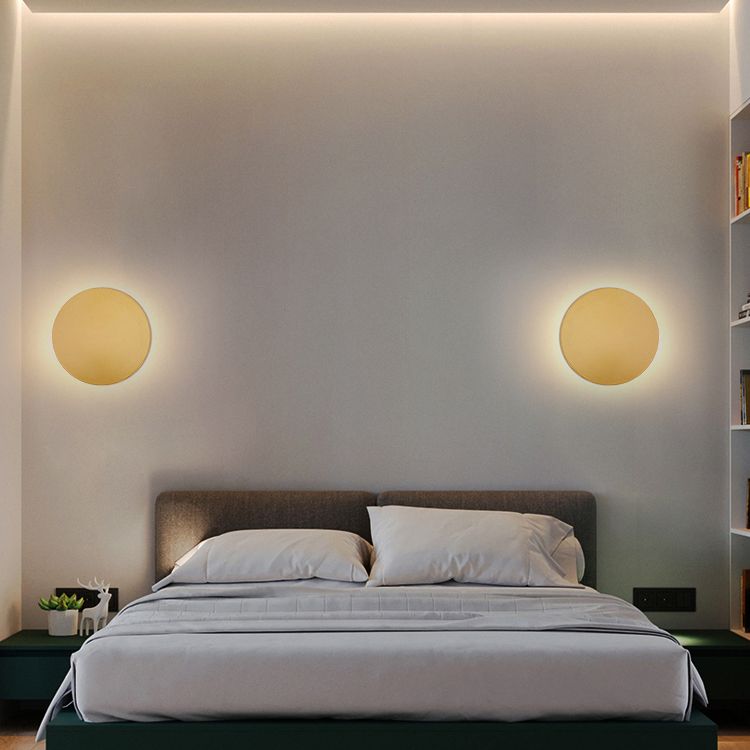 Ray Minimalista Redondo Metal Aplique de Pared Negro/Dorado/Blanco