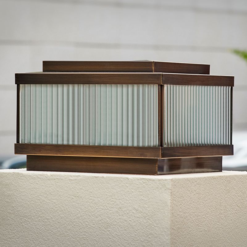 Ray Moderna Lámpara Exterior Cubo Metal Patio Jardín