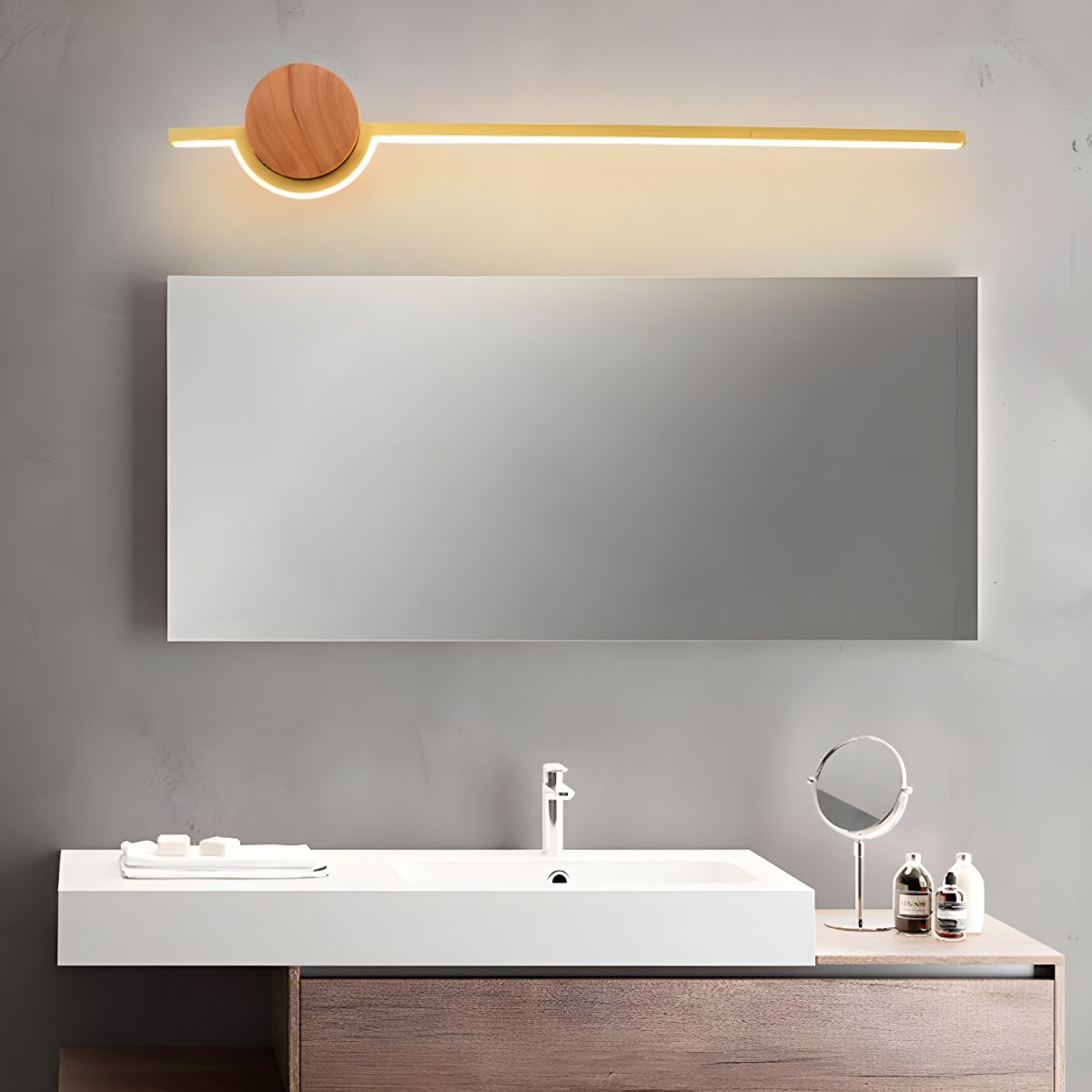 Arisha Lámpara de Pared Nórdica Lineal Vanity Negro/Blanco/Oro Dormitorio