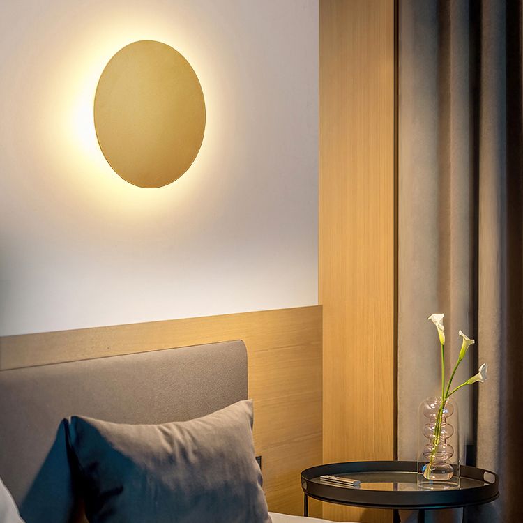 Ray Minimalista Redondo Metal Aplique de Pared Negro/Dorado/Blanco