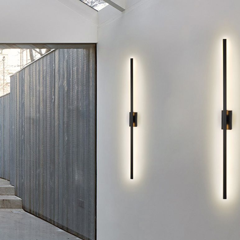 Arisha Moderno Minimalista Lineal Metal Aplique de Pared Negro