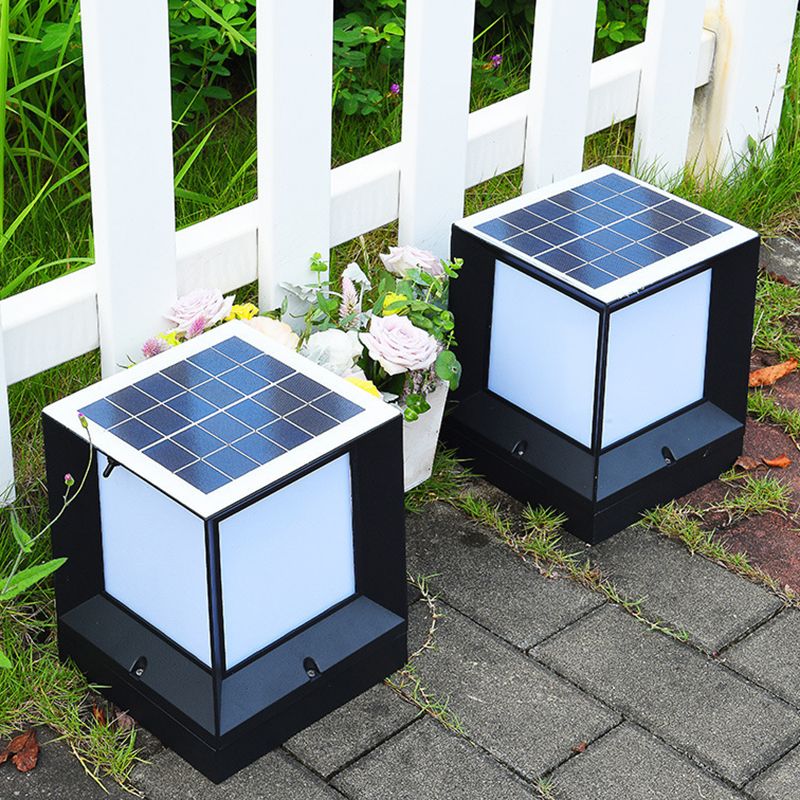Ray Moderna Lámpara Exterior Cubo Metal Patio Jardín