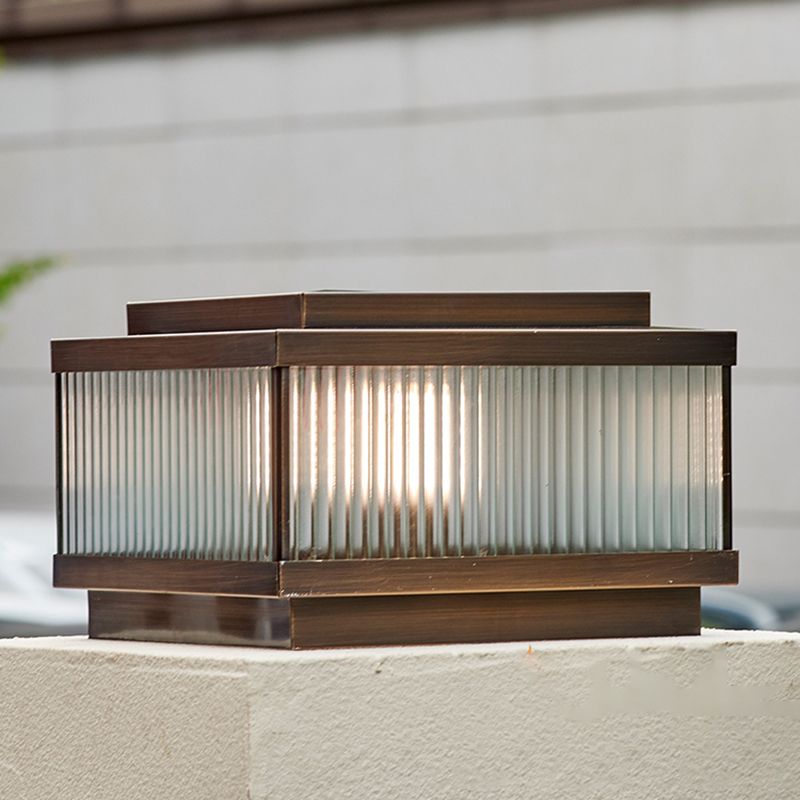 Ray Moderna Lámpara Exterior Cubo Metal Patio Jardín