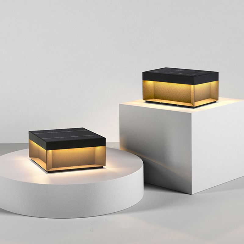 Ray Moderna Lámpara Exterior Solar Cubo Metal Patio Jardín