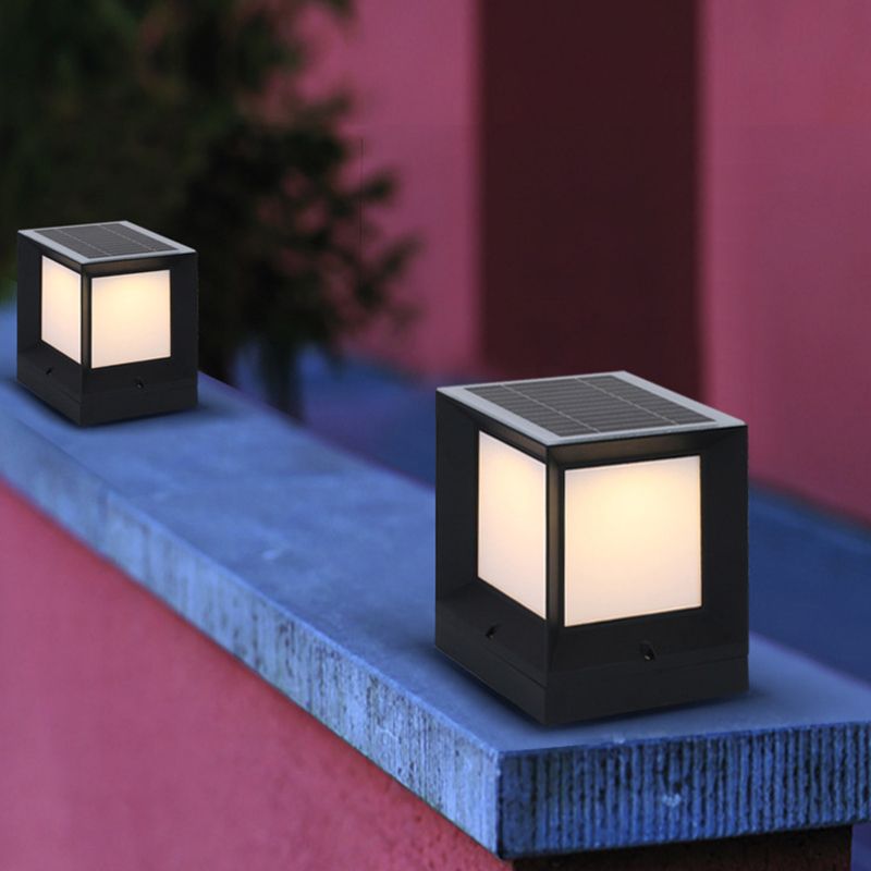 Ray Moderna Lámpara Exterior Cubo Metal Patio Jardín