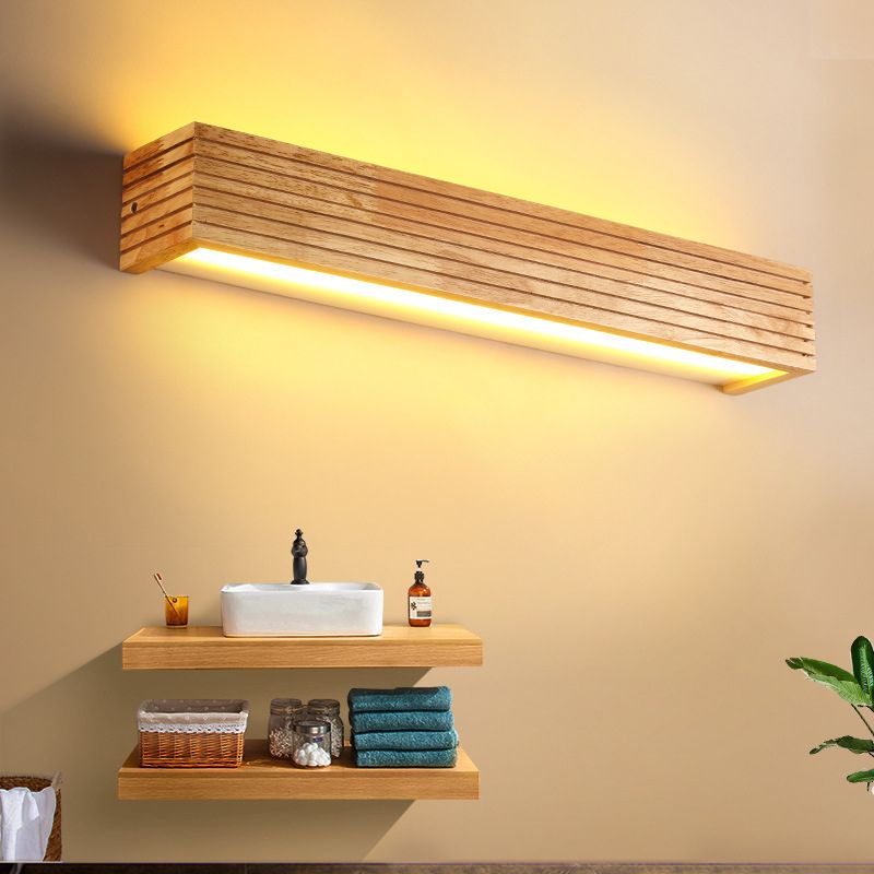 Arisha Moderno Rectángulo Madera/Acrílico Aplique de Pared Madera