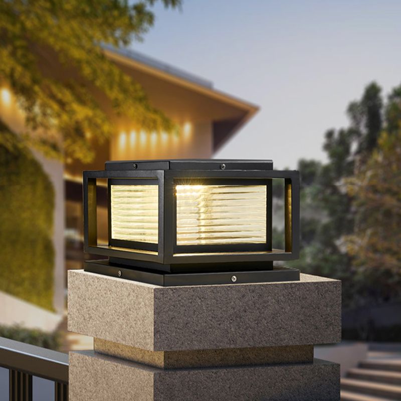 Ray Lámpara Exterior Moderno LED Cubo Metal Vidrio Patio