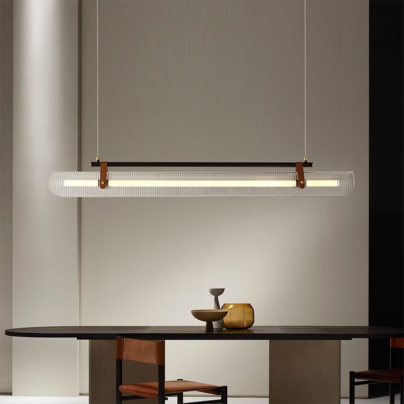Arisha Moderna Minimalista Lineal Lámpara Colgante Negra/Dorada