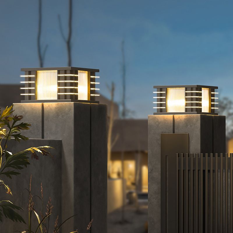 Ray Moderna Lámpara Exterior Cubo Metal Patio Jardín