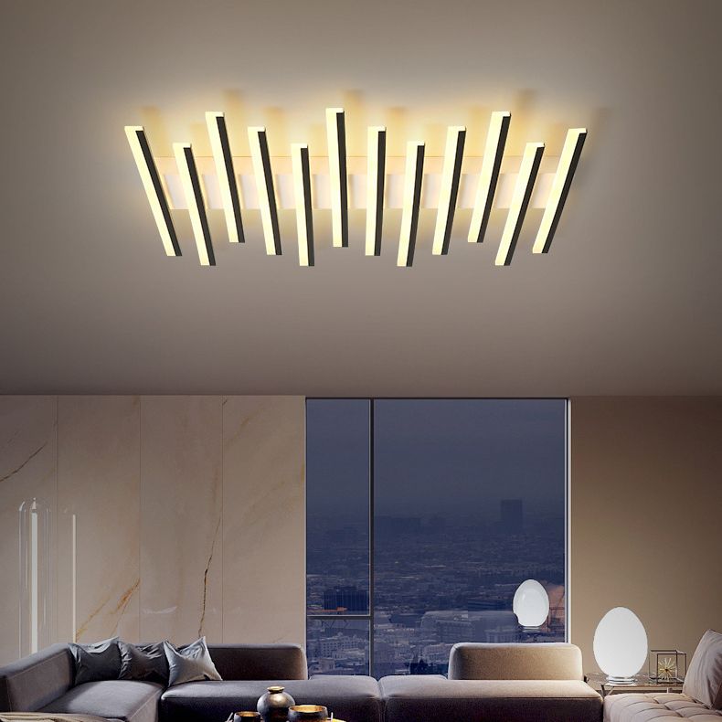 Arisha Lámpara de Techo Colgante Lineal Moderna Metal Negro Salón