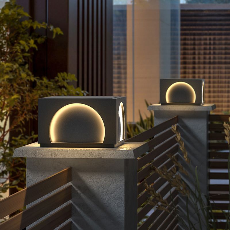 Ray Moderna Lámpara Exterior Cubo Metal Patio Jardín