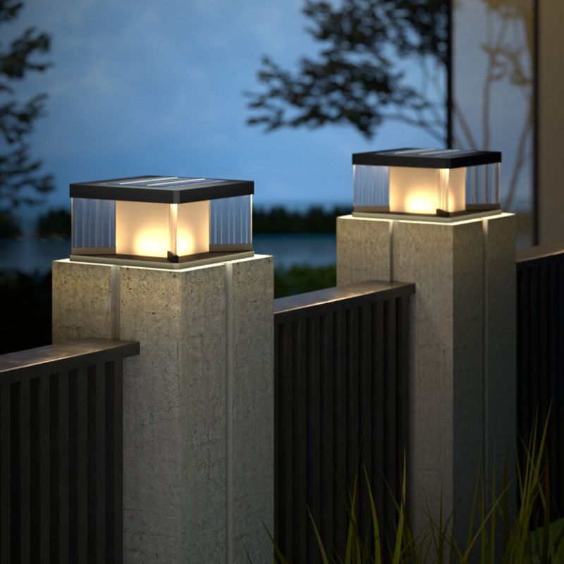 Ray Moderna Lámpara Exterior LED Cubo Metal Acrílico Patio