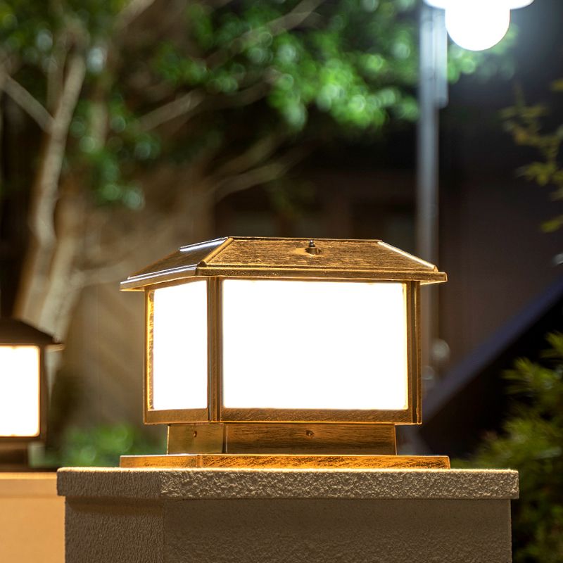 Ray Retro Lámpara Exterior Cuadrado Metal Patio Jardín