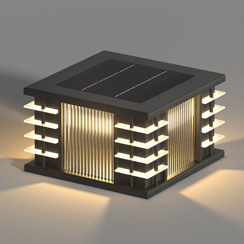 Ray Moderna Lámpara Exterior Cubo Metal Patio Jardín