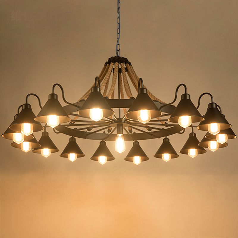 Silva Rústica Retro Diseño Metal Lámpara Colgante Negra