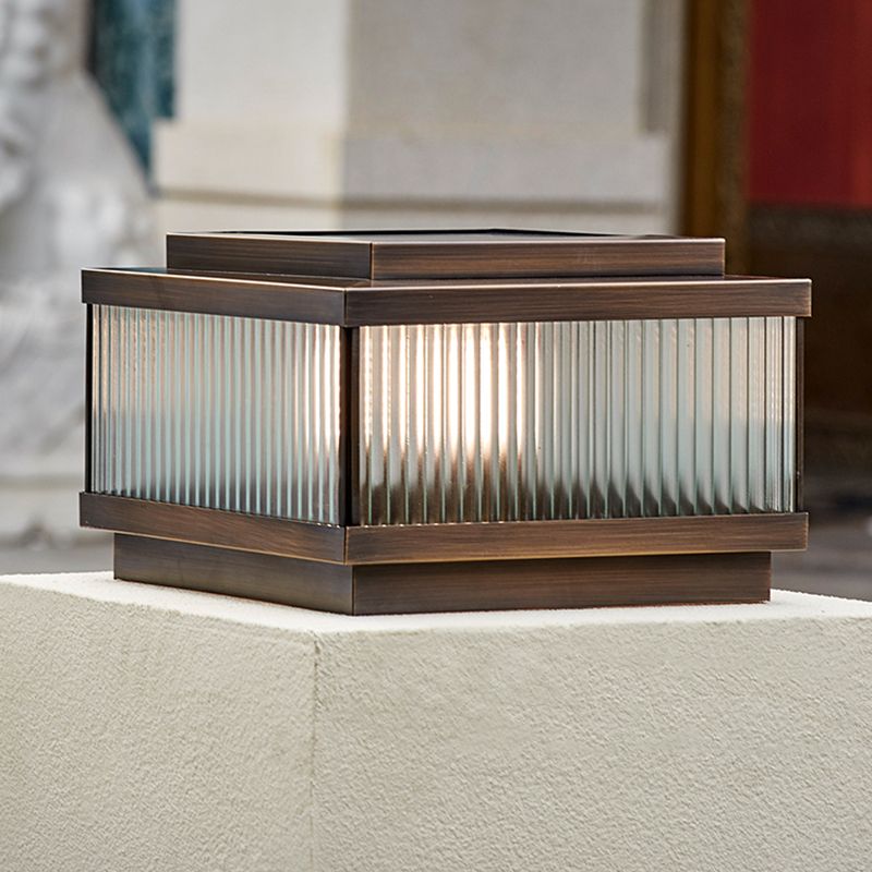 Ray Moderna Lámpara Exterior Cubo Metal Patio Jardín