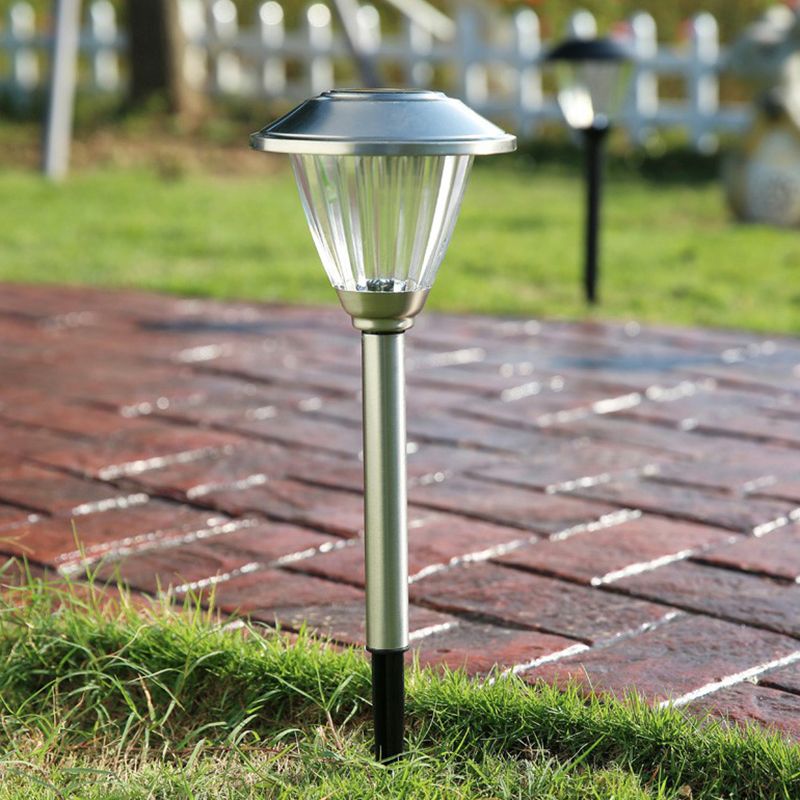 Mira Lámpara De Pie Exterior Moderno Sombrero Metal Solar