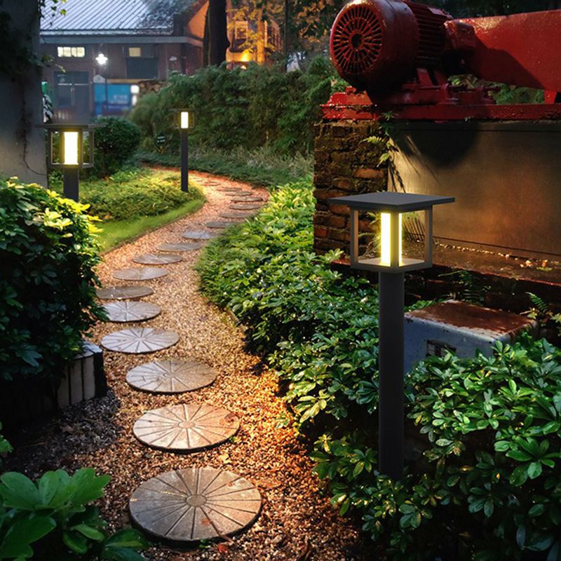 Ray Moderna Lámpara de Pie Exterior Solar Metal Patio