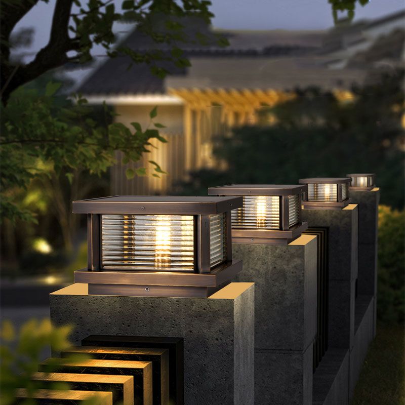 Ray Moderna Lámpara Exterior Solar Cubo Patio