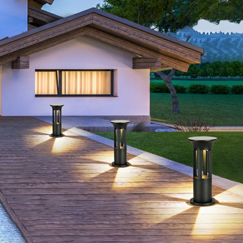 Ray Moderna Lámpara de Pie Exterior Cilíndrica Metal
