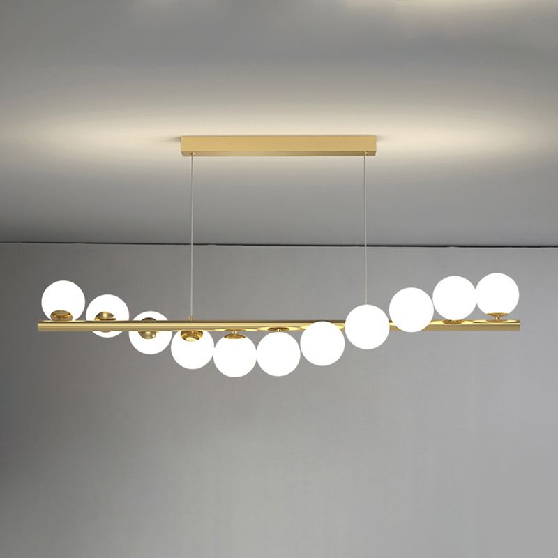 Valentina Moderno LED Lámpara Colgante Oro Dormitorio/Salón Vidrio