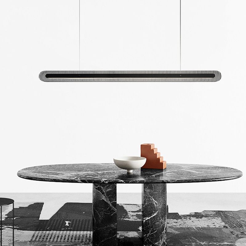 Arisha Moderna Minimalista Nórdica Lineal Metal/Acrílico Lámpara Colgante Negra