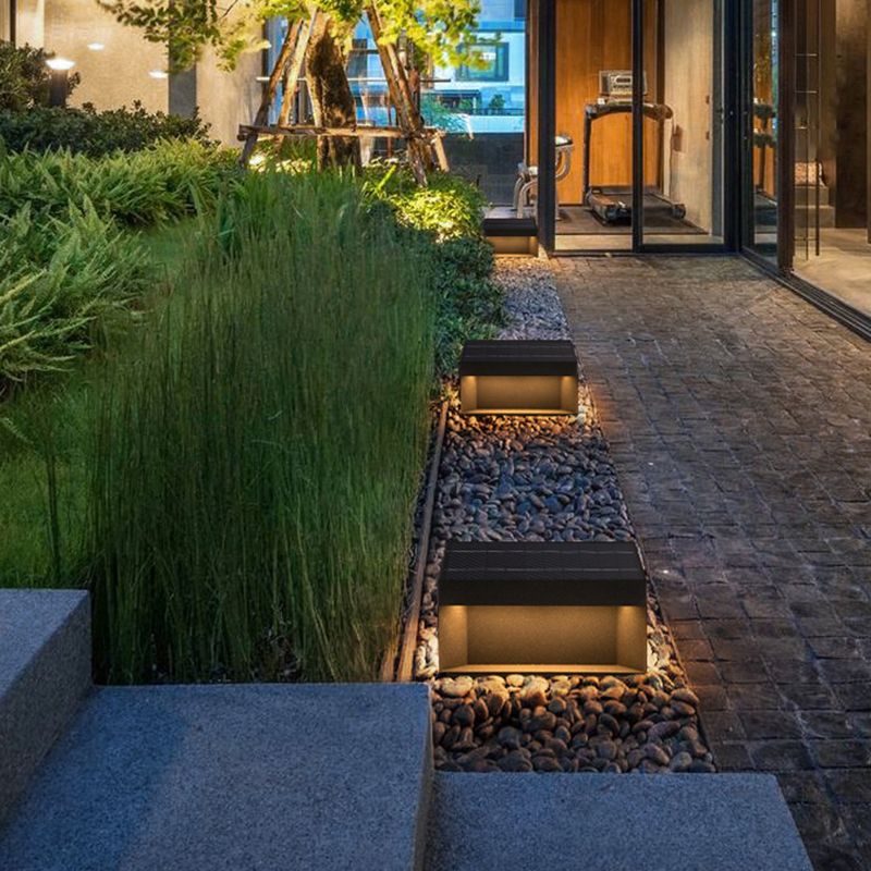 Ray Moderna Lámpara Exterior Solar Cubo Metal Patio Jardín